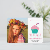 甘いカップケーキ写真教室バレンタインデーのカード 招待状 (スタンド正面)