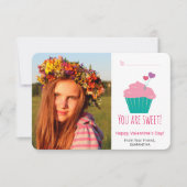 甘いカップケーキ写真教室バレンタインデーのカード 招待状 (正面)