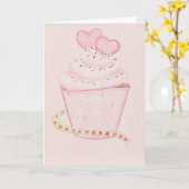 甘いカップケーキ カード (黄色い花)