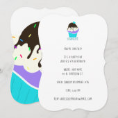 甘いカップケーキ 招待状 (正面/裏面)