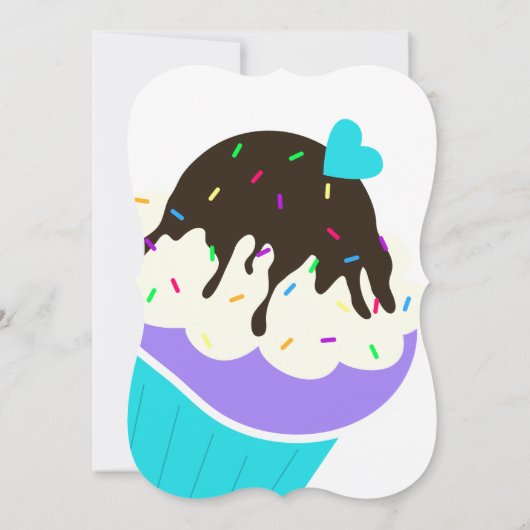 甘いカップケーキ 招待状 (裏面)