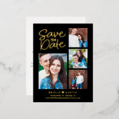 甘いカップルのホイル日付はがきを保存 箔招待状ポストカード (正面/裏面)