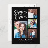 甘いカップル編集可能な色日付はがきを保存 ポストカード (正面/裏面)