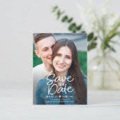 甘いカップル編集可能な色日付はがきを保存 ポストカード (スタンド正面)