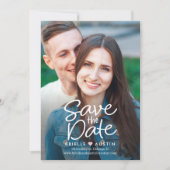 甘いカップル編集可能な色日付カードを保存 サンキューカード (正面)