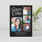 甘いカップル編集可能な色日付カードを保存 サンキューカード (スタンド正面)