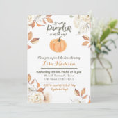 甘いカボチャは方法ベビーシャワーの招待にあります 招待状 (スタンド正面)