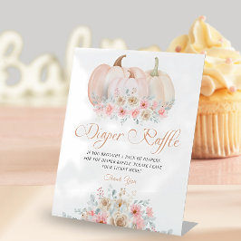 甘いカボチャフローラベビーシャワーおむつラッフル 台座サイン