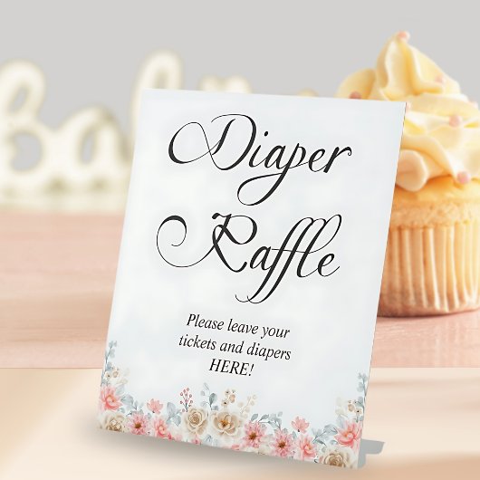 甘いカボチャフローラベビーシャワーおむつラッフル 台座サイン