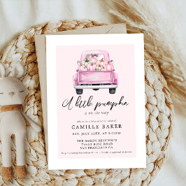 甘いカボチャ秋ベビーシャワーピンクボウコケット 招待状