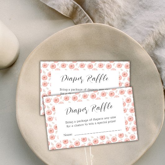 甘いカボチャ赤ちゃんシャワーおむつラッフル エンクロージャーカード