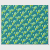 甘いカメはお母さんおよびベビーを抱き締めます ラッピングペーパー (フラット)