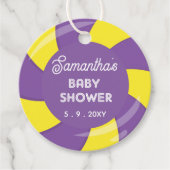 甘いカラフルおもしろいキャンディテーマベビーシャワー フェイバータグ (正面)