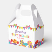 甘いカラフルおもしろいキャンディテーマベビーシャワー フェイバーボックス (正面サイド)