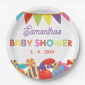 甘いカラフルおもしろいキャンディテーマベビーシャワー ペーパープレート (正面)