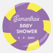 甘いカラフルおもしろいキャンディテーマベビーシャワー ラウンドシール (正面)