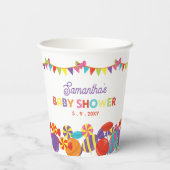 甘いカラフルおもしろいキャンディテーマベビーシャワー 紙コップ (裏面)