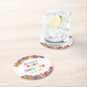 甘いカラフルおもしろいキャンディベビーシャワー ラウンドペーパーコースター (インサイチュ)