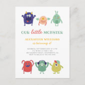 甘いカラフルな小さいモンスターの子供の誕生日 インビテーションポストカード (正面)