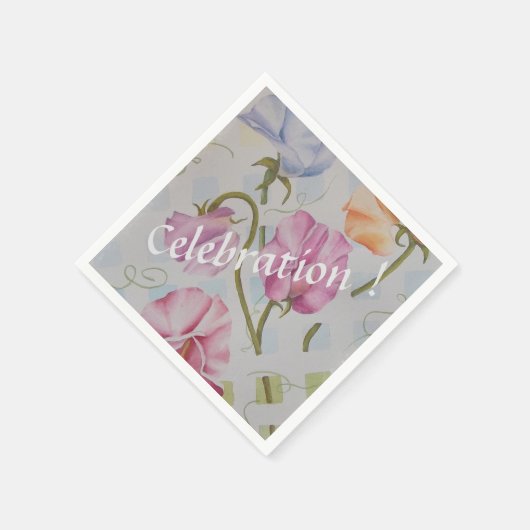 甘いカラフルエンドウ スタンダードカクテルナプキン (角)