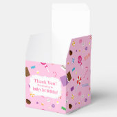 甘いカラフルキャンディピンクパターンパーティーの好意ボックス フェイバーボックス (オープン)