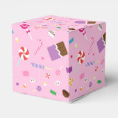 甘いカラフルキャンディピンクパターンパーティーの好意ボックス フェイバーボックス (裏面サイド)