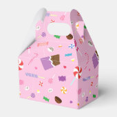 甘いカラフルキャンディピンクパターンパーティーの好意ボックス フェイバーボックス (裏面サイド)