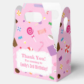 甘いカラフルキャンディピンクパターンパーティーの好意ボックス フェイバーボックス (オープン)