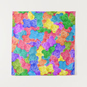 甘いカラフルゼリーのクマ、グミのキャンディー。船乗り タペストリー (正面(横))