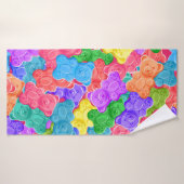 甘いカラフルゼリーのクマ、グミのキャンディー。船乗り バスタオル (バスタオル)