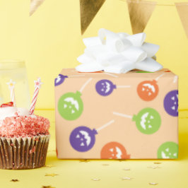 甘いカラフルハロウィーン棒つきキャンデーシームレスな不気味 ラッピングペーパー