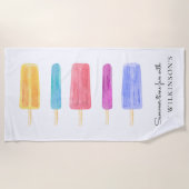 甘いカラフルモダンの夏パーソナライズされた ビーチタオル (正面)