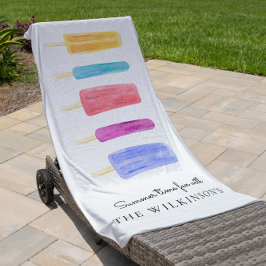 甘いカラフルモダンの夏パーソナライズされた ビーチタオル