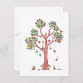 甘いカラフル葉デザイン ポストカード (正面/裏面)