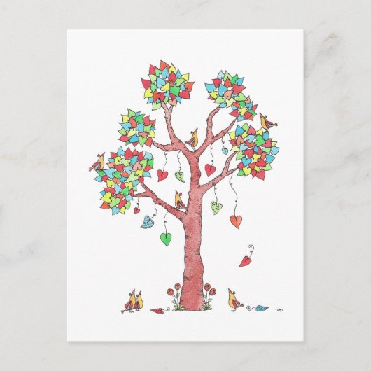 甘いカラフル葉デザイン ポストカード (正面)