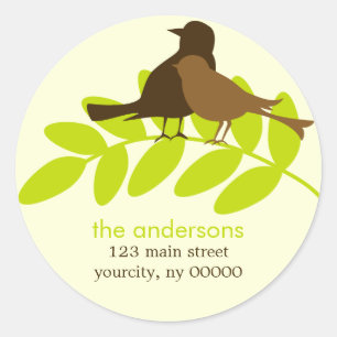 甘いカラフル鳥 ラウンドシール