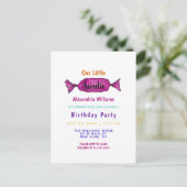 甘いガーリーキャンディカラフルバースデーパーティー インビテーションポストカード (スタンド正面)