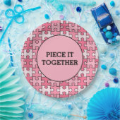 甘いガーリーピンクブラックピースItのパズル ペーパープレート (パーティー)