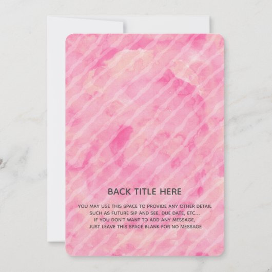 甘いキャンディランド州ベイビーシャワーを郵便で撒く 招待状 (裏面)