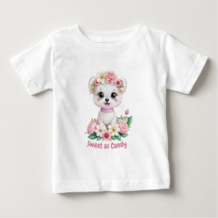 甘いキャンディーのようにキュートなパピーTシャツ ベビーTシャツ