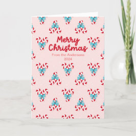 甘いキャンディ缶と弓クリスマス シーズンカード