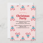 甘いキャンディ缶と弓クリスマス 招待状 (正面)