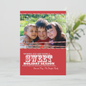 甘いキャンディ・ケーンのクリスマスの写真カード5x7 シーズンカード (スタンド正面)