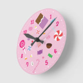甘いキャンデーおよびチョコレート女の子部屋の装飾の時計 ラウンド壁時計 (傾斜)