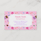 甘いキャンデーパターンピンクの名刺 名刺 (裏面)