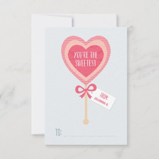 甘いキャンデー|の教室のバレンタイン 招待状 (正面)