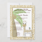 甘いキリンの小鳥のベビーシャワーの招待状 招待状 (正面)