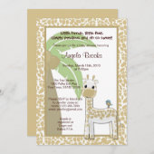 甘いキリンの小鳥のベビーシャワーの招待状 招待状 (正面/裏面)