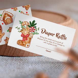 甘いクッキーおむつラッフルベビーシャワー エンクロージャーカード