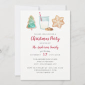 甘いクッキーとミルクのクリスマスパーティの招待状 招待状 (正面)